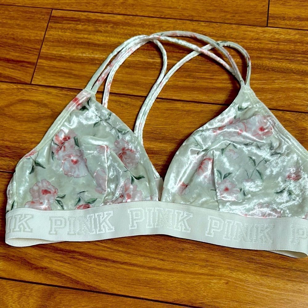 Pink velour bralette